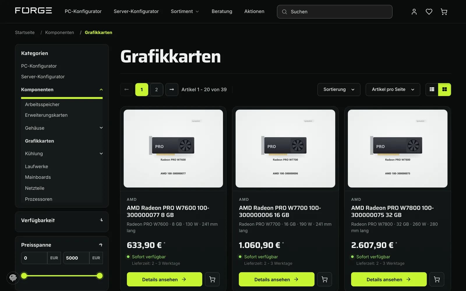 FORGE – Kategorie Grafikkarten