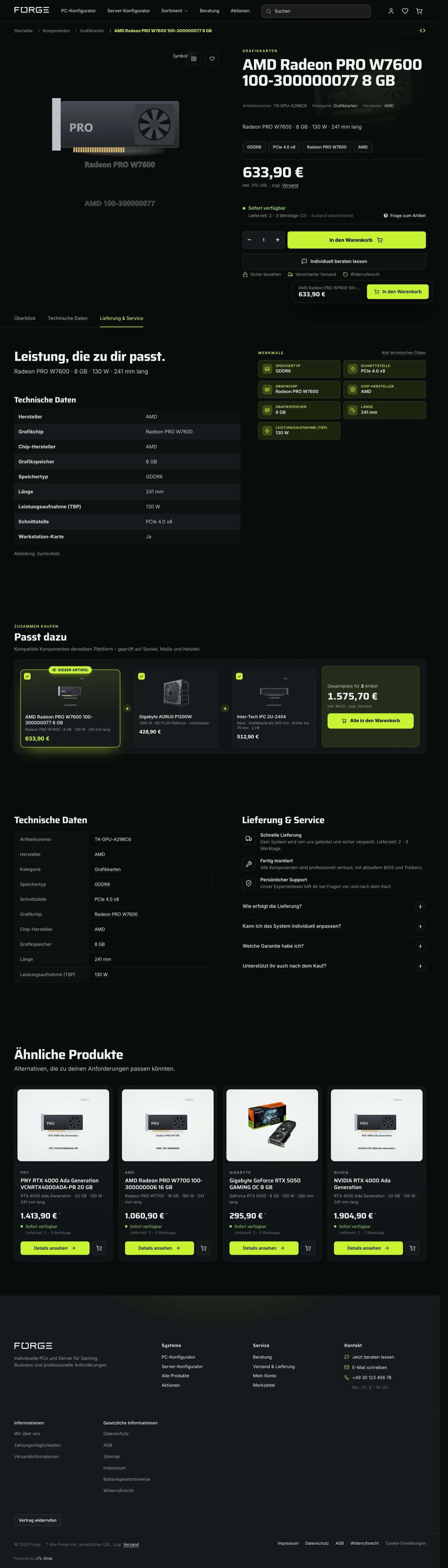 FORGE – komplette Produktseite