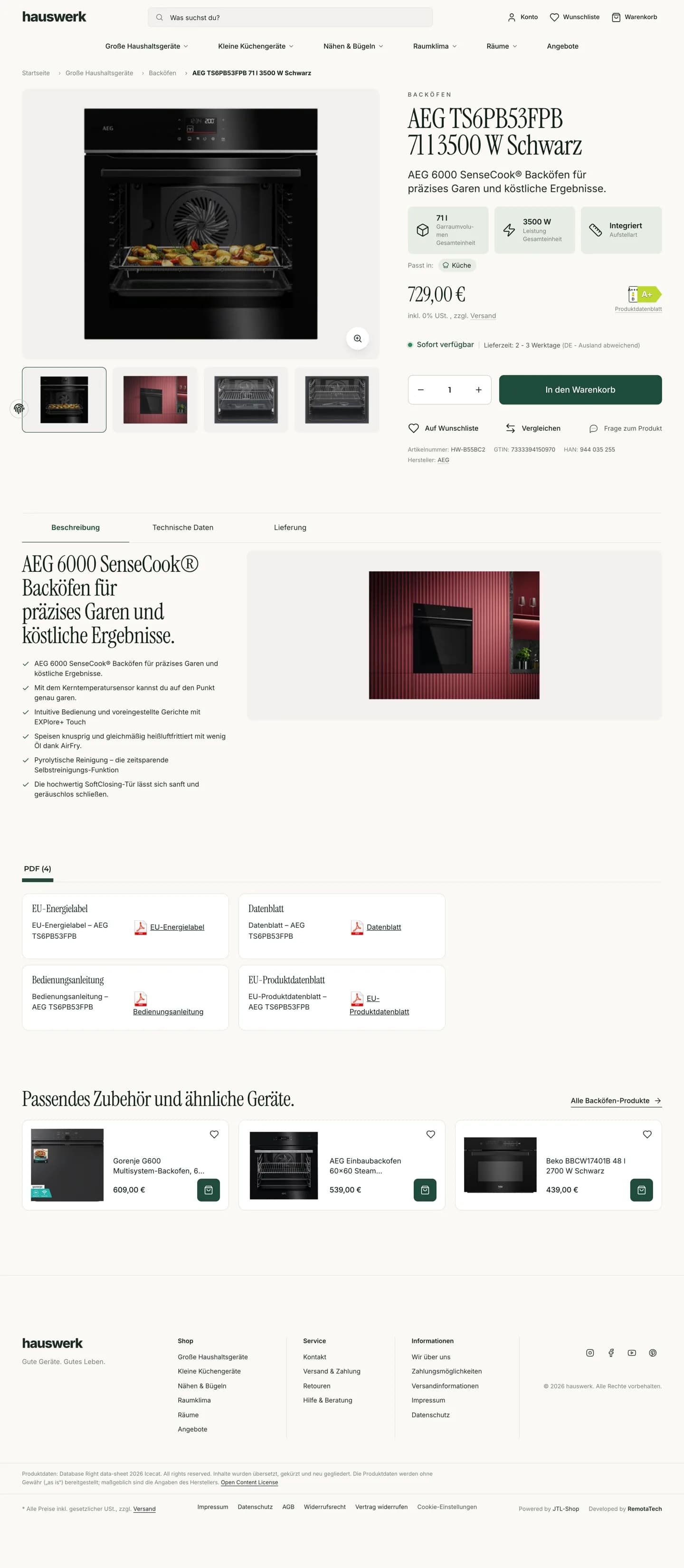 Hauswerk – komplette Produktseite
